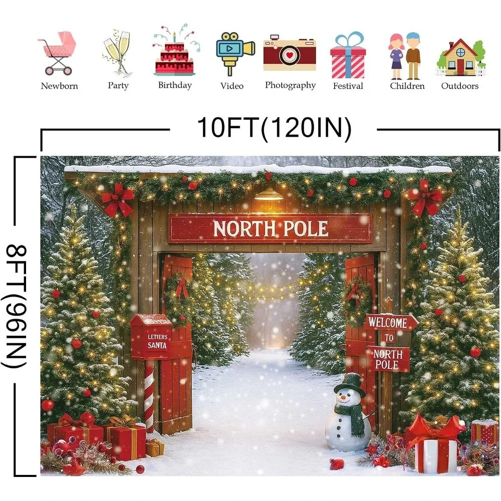 10x8ft Christmas Window Backdrop for Photography or Creative Display